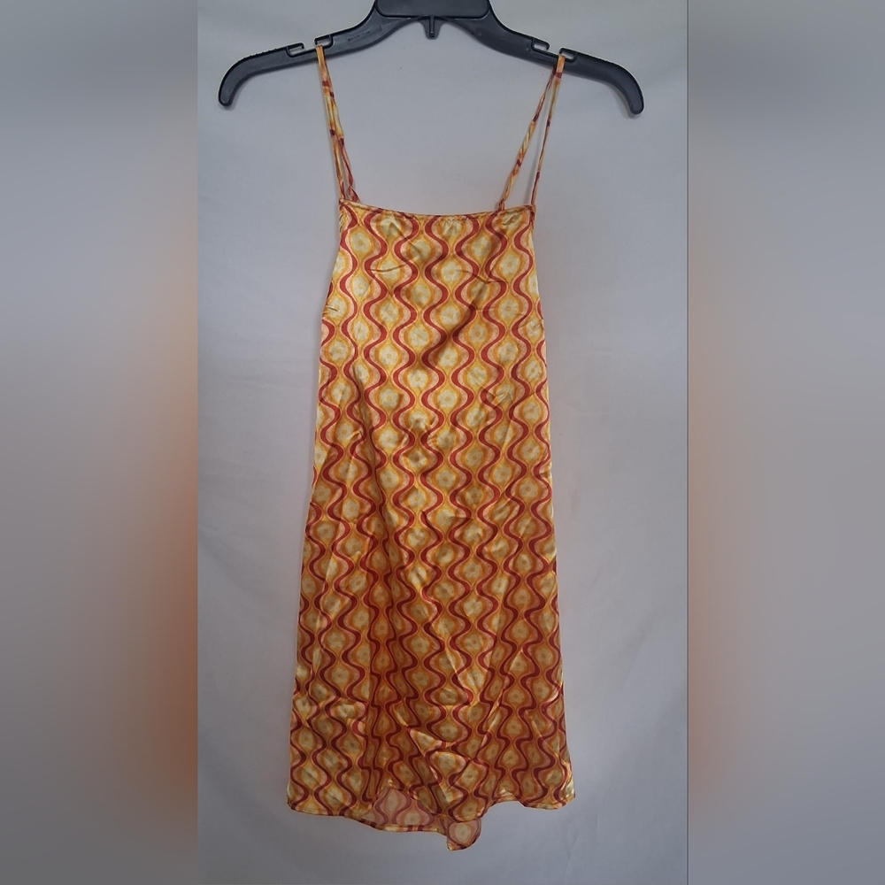 Vibrant Yellow and Red Patterned Skirt
